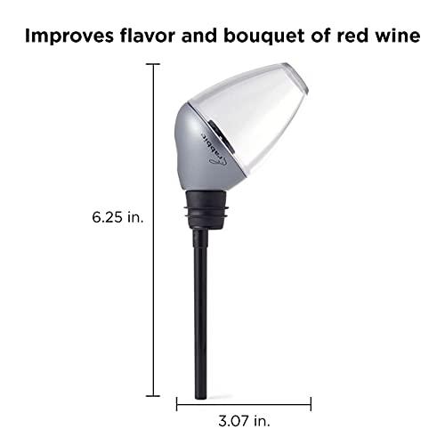 Rabbit Rabbit Wine Aerator and Pourer, 7-Inch, Silver/Black/Clear