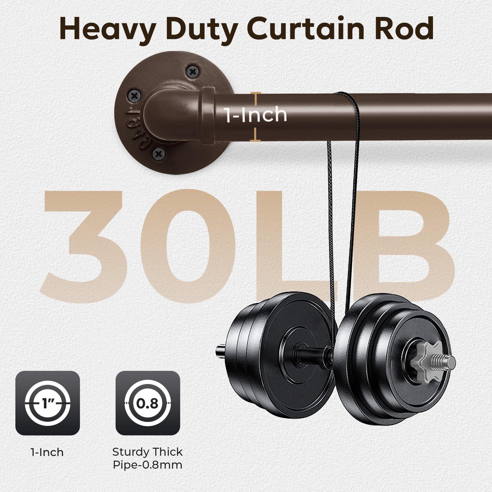 zeerobee Zeerobee Curtain Rods for Windows 120 to 240, 1 Inch Industrial Wrap Around Curtain Rod, Indoor/Outdoor Room Divider Adjustable Drapery Pole, 120"-240", Antique Bronze