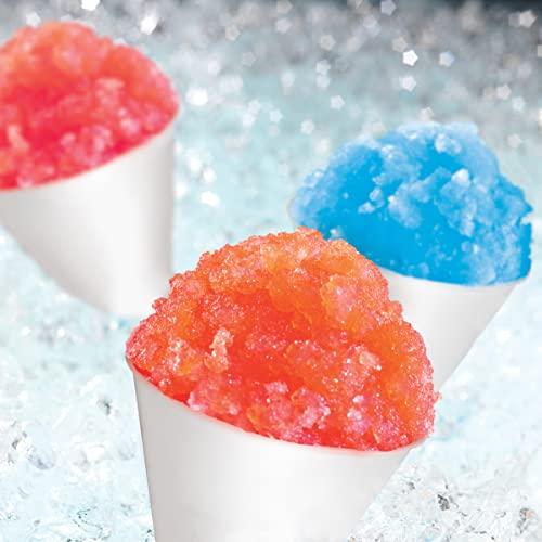 Nostalgia Nostalgia Premium Snow Cone Party Kit, 3 Syrups, Blue Raspberry, Cherry, Cotton Candy, 20 Cups & Spoon Straws