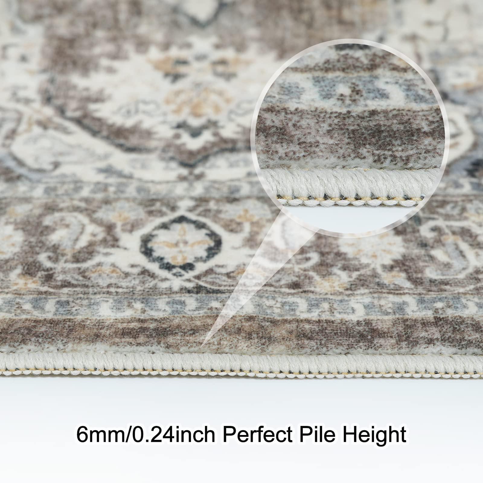 YOUFORTONG YOUFORTONG Washable 9x12 Area Rug: Rugs for Living Room Ultra Soft Carpet for Bedroom Waterproof Rug Non Slip Rugs for Hardwood Floors (Beige, 9x12)