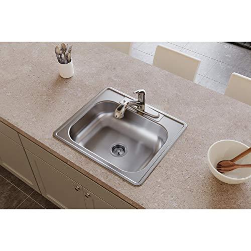 Elkay Elkay D125222 22 Gauge Stainless Steel Single Bowl Top Mount Kitchen Sink, 25 x 22 x 6.5625"