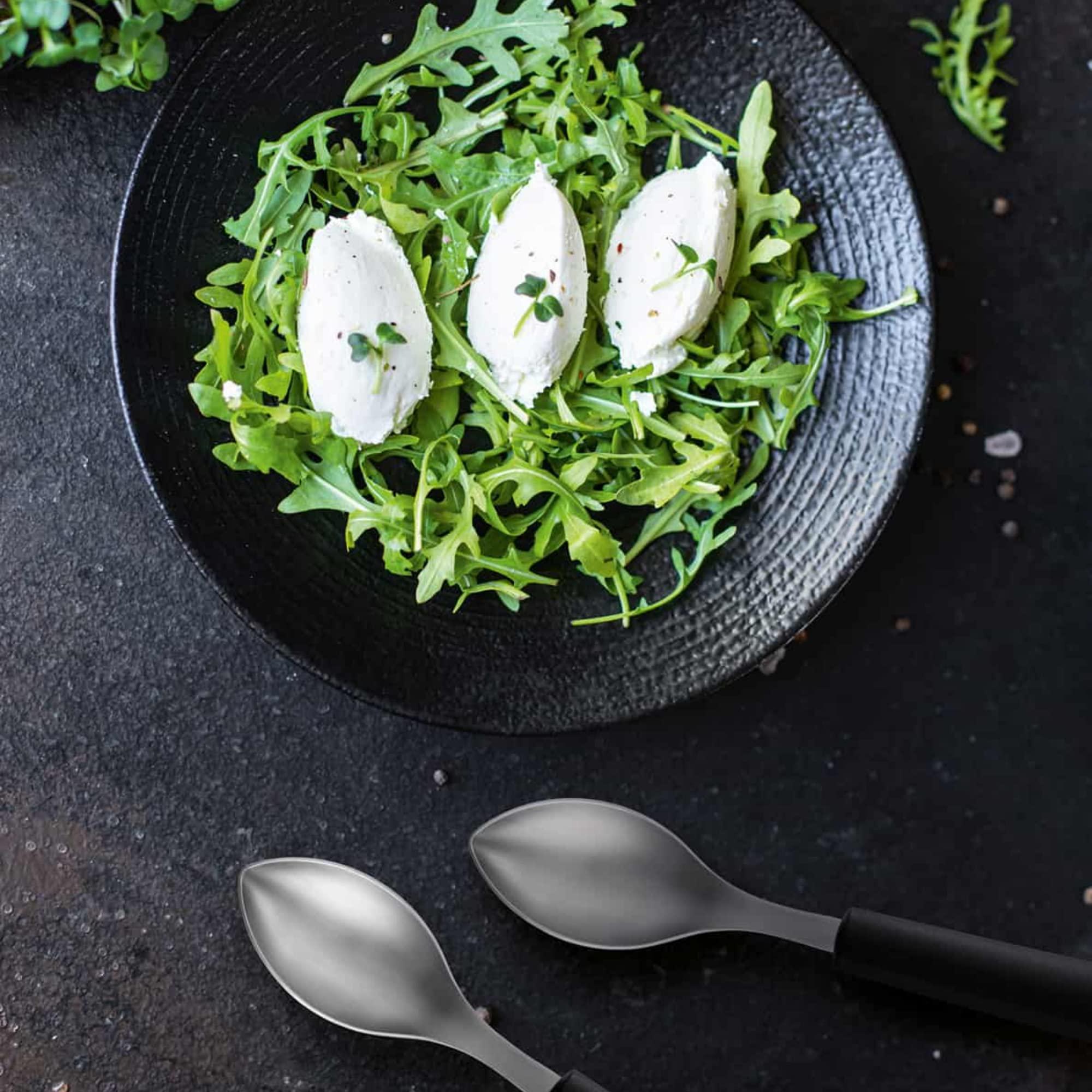 triangle triangle Large Quenelle Spoon, Carded - Stainless Steel - Creates Smooth, Rounded Scoops for Plating - GreenGrip Handle - Dishwasher Safe - Made in Germany