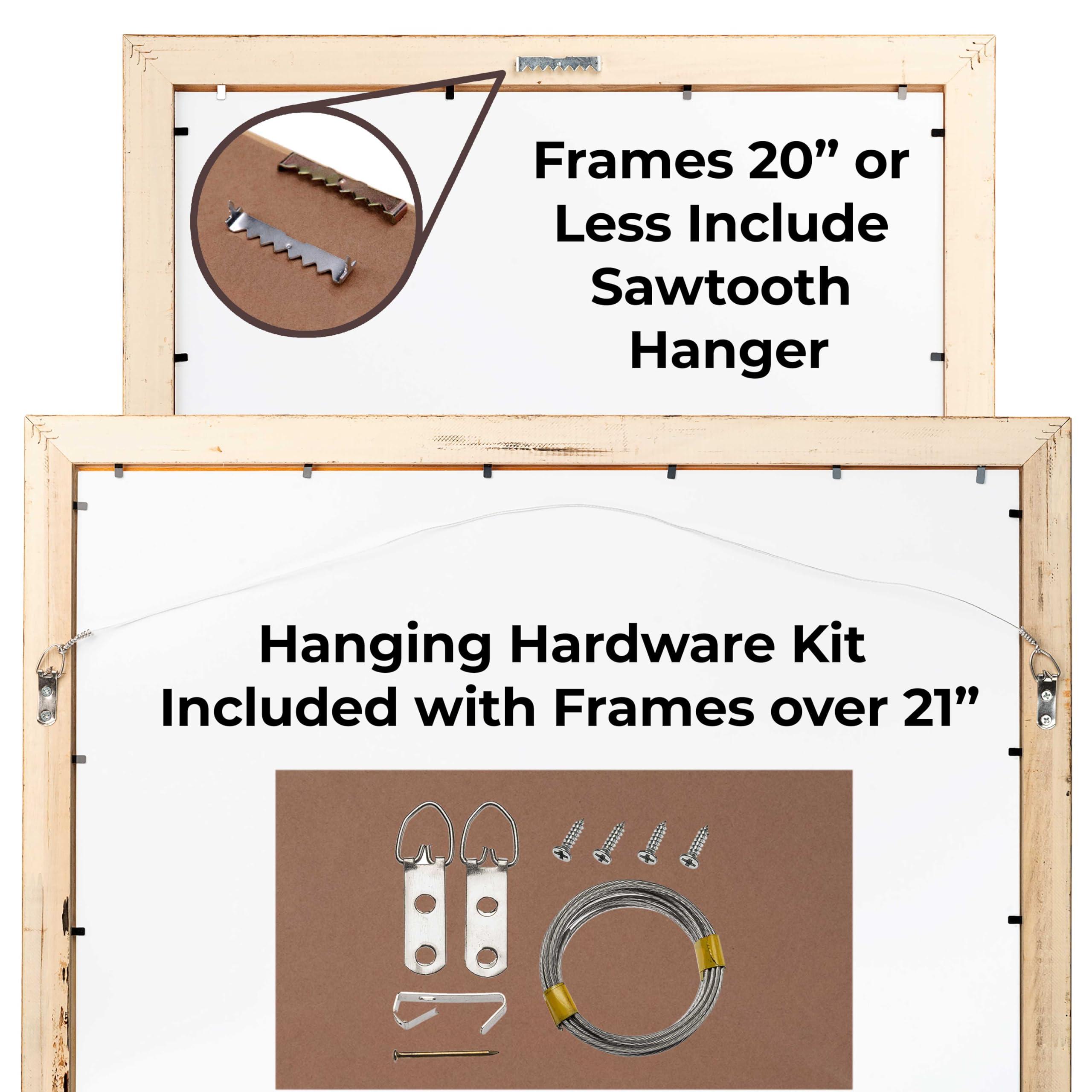 CountryArtHouse 12x35 Frame Black Barnwood Picture Frame - Modern Photo Frame Includes UV Acrylic Shatter Guard Front, Acid Free Foam Backing Board, Hanging Hardware Wood Wall Frames for Family Photos - no Mat