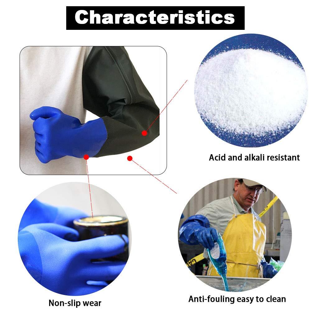 Eiito Eiito Drain cleaning gloves,Pond Gloves,Long Rubber gloves,Waterproof Gloves elbow length rubber gloves- 27 Inch Insulated Waterproof Gloves