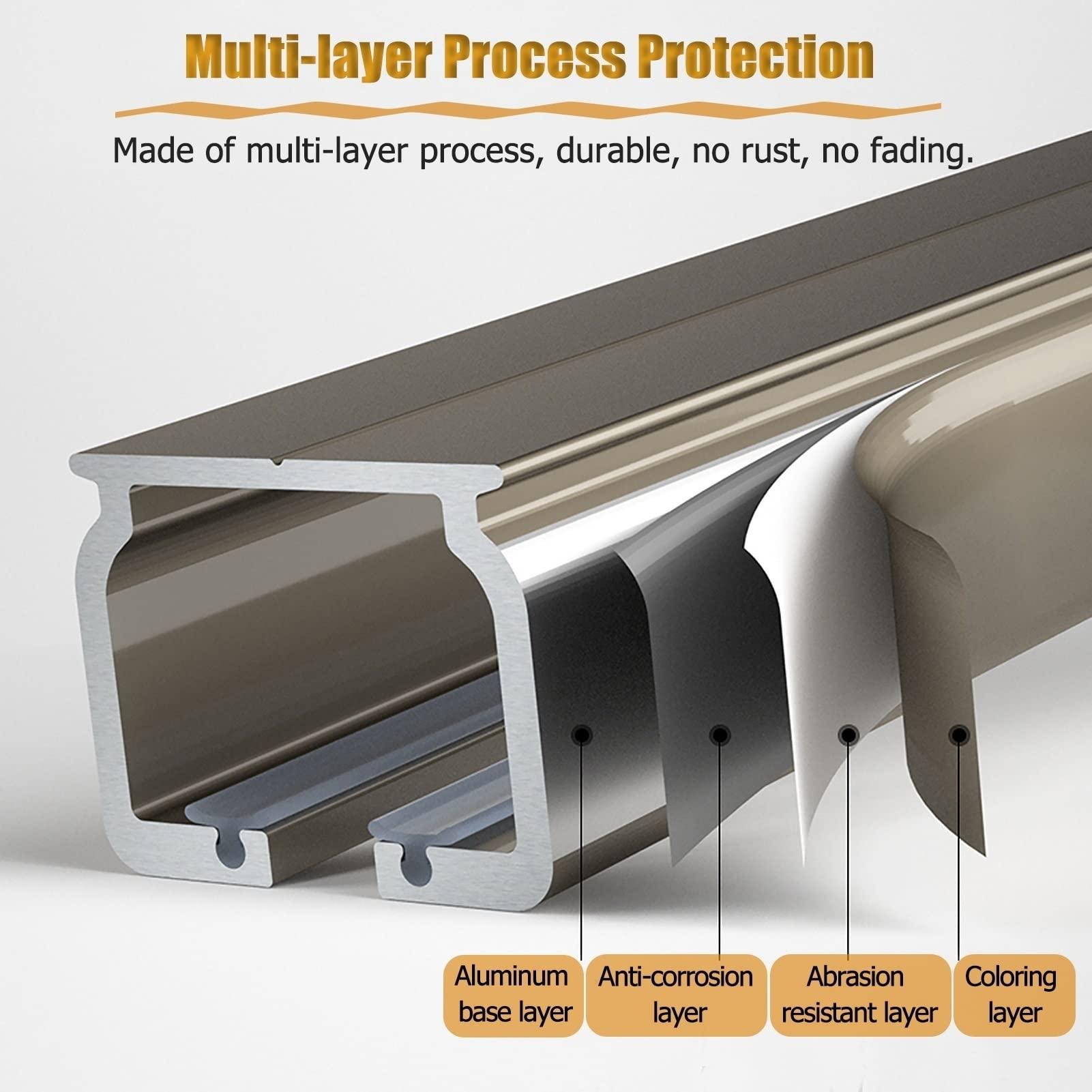 LZMZMQ Heavy Duty Straight Rail Curtain Track, Home/Office Room Divider Curtain Rod - Aluminum Alloy, 3/6/9/13/16/26/32/49 ft Long, Wall/Ceiling Mount, Coffee Color