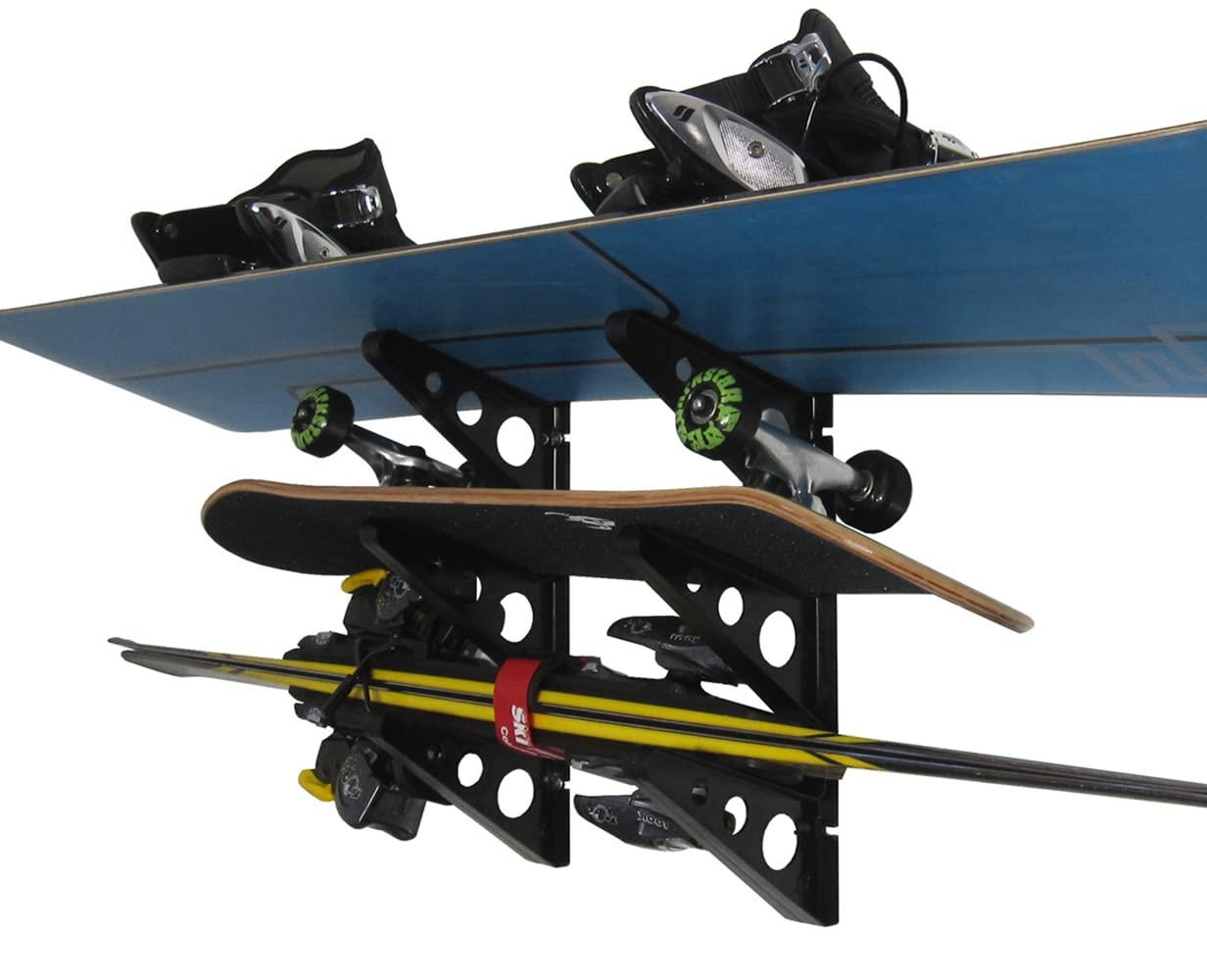 StoreYourBoard StoreYourBoard Ski Storage Multi Rack, Horizontal Wall Mount, Skis and Poles Holder