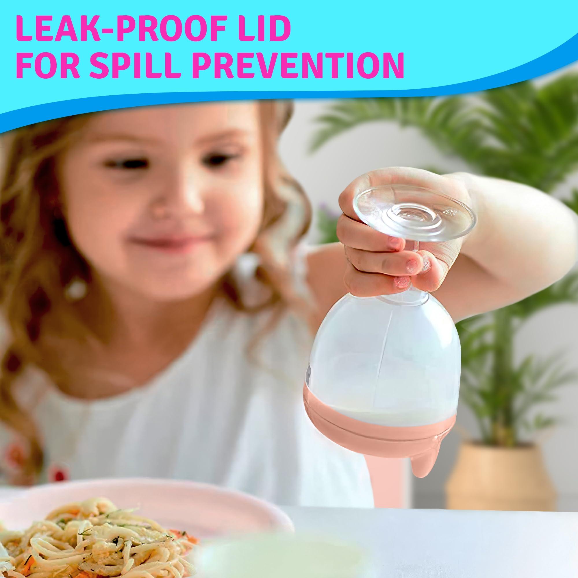 VIKROM Plastic Goblet Sippy Cup Wine Glass - 5oz Wine Glass Sippy Cup - No Spill Sippy Wine Glass with Lid Anti Spill Mug With Lid for Holiday Birthday Party Spill Resistant Wine Glass Champagne Sippy Cup