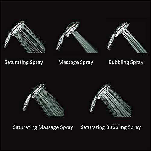 Ana Bath Ana Bath 5-Inch Anti-Clog High Pressure LARGE Dual Shower Head with Handheld Spray - 5 Unique Spray Modes/BRASS CONNECTOR/5 Ft Stainless Steel Hose/Spot Resist Brushed Nickel