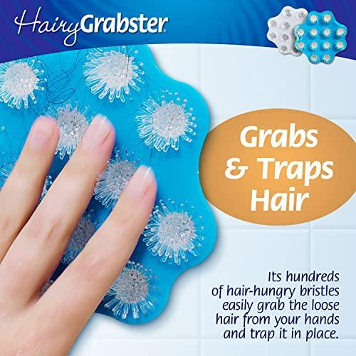 HairyGrabster As Seen on Shark Tank Hair Shower Drain Hair Catcher, Hair Stopper Bathtub Drain Protector, & Catcher Drain Cover Alternative, Must-Haves HairyGrabster, 1 Pack, Blue