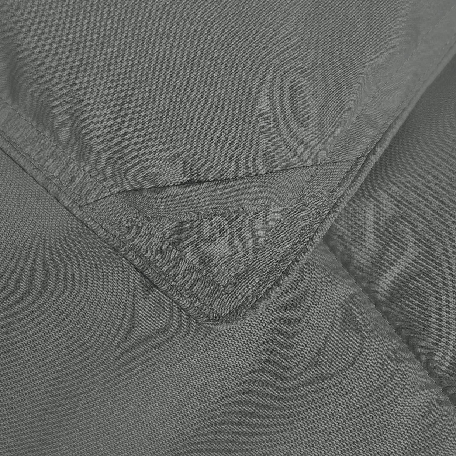 LinenEra Oversized King Size Comforter for All Season 100% Pure Cotton 500 GSM Winter Warm Comforter Only, Ultra Soft Quilted Duvet Insert with Corner Tabs,Box Stitched(Dark Grey,1 Pc)