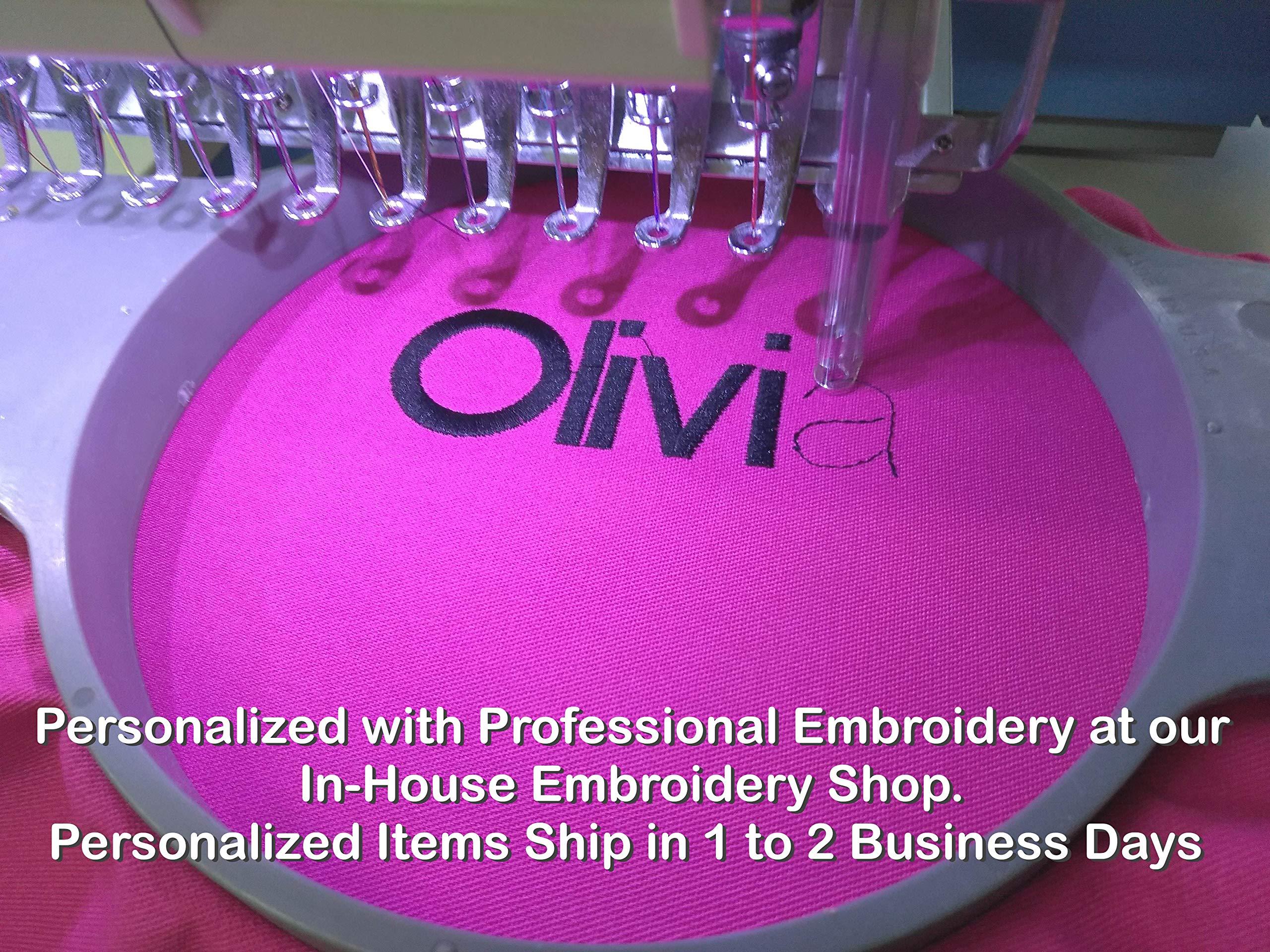 My Little Doc My Little Doc Personalized Hot Pink Kids Cobbler Apron with Embroidered Name, Childrens Apron, Durable Poly/Cotton Twill Fabric, Extra Large