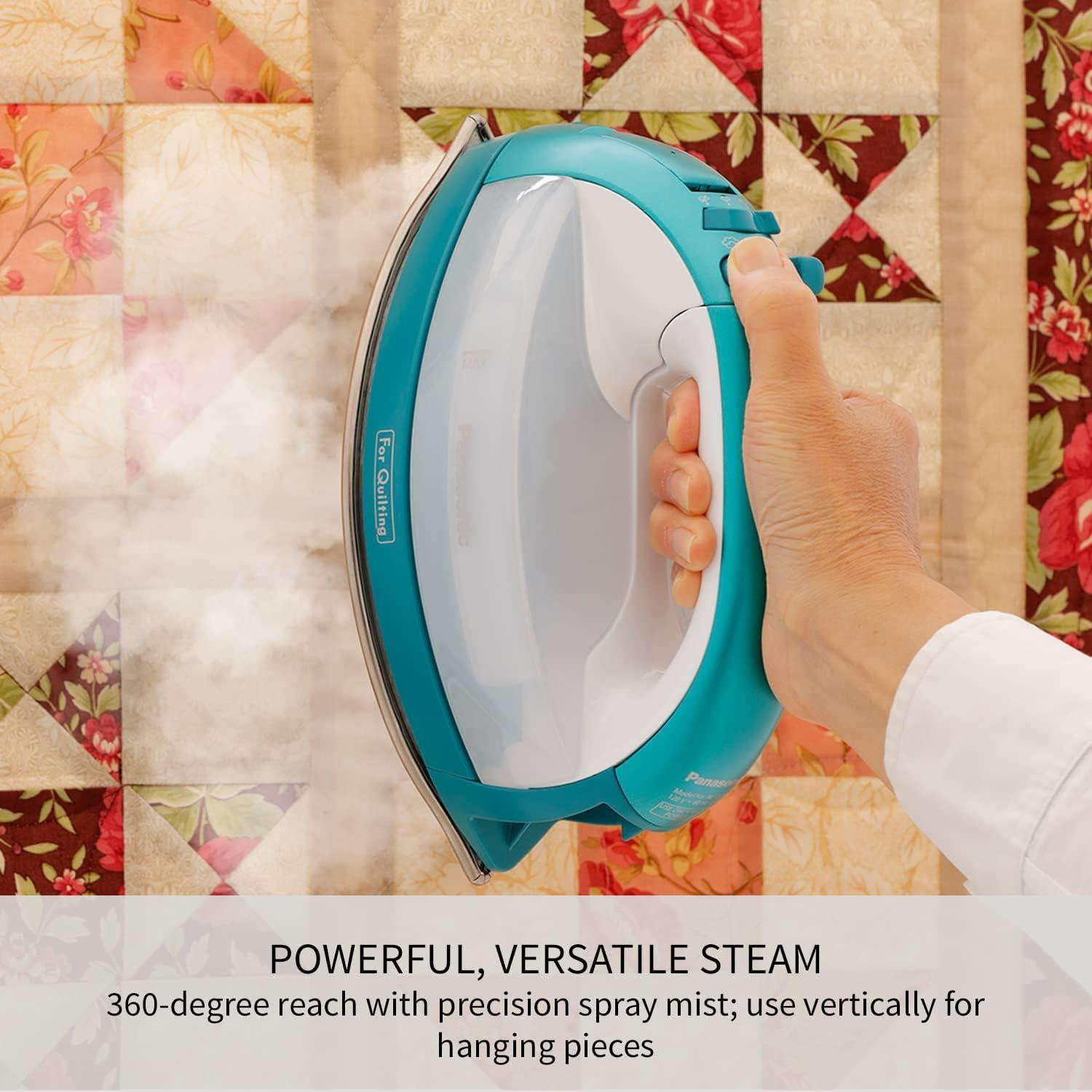 Panasonic Panasonic Cordless Iron, Portable 360-Degree Freestyle Dry/Steam Iron with Precision Tips and Stainless Steel Soleplate, Anti-Calc and Anti-Drip, Power Base and Carrying/Storage - NI-QL1000G (Teal)