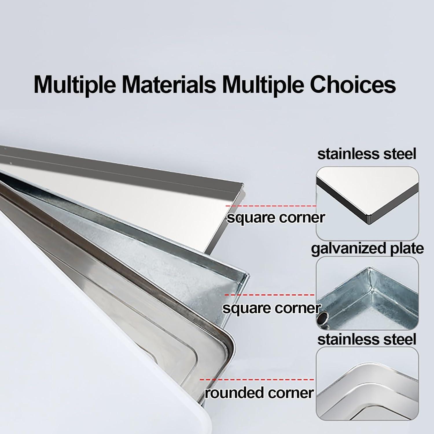 Yongyili YONGYILI Indoor Central Air Conditioner Drip Tray, Stainless Steel Metal Drain Pan, Efficient Air Conditioning Drainage Drip Tray for Ac Accessories(5p)