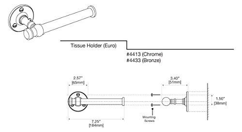 Gatco Gatco 4413 Cafe Euro Tissue Holder, Chrome