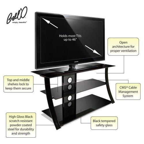 Bell'O BellO PVS4208HG Flat Panel A/V Stand - High Gloss Black
