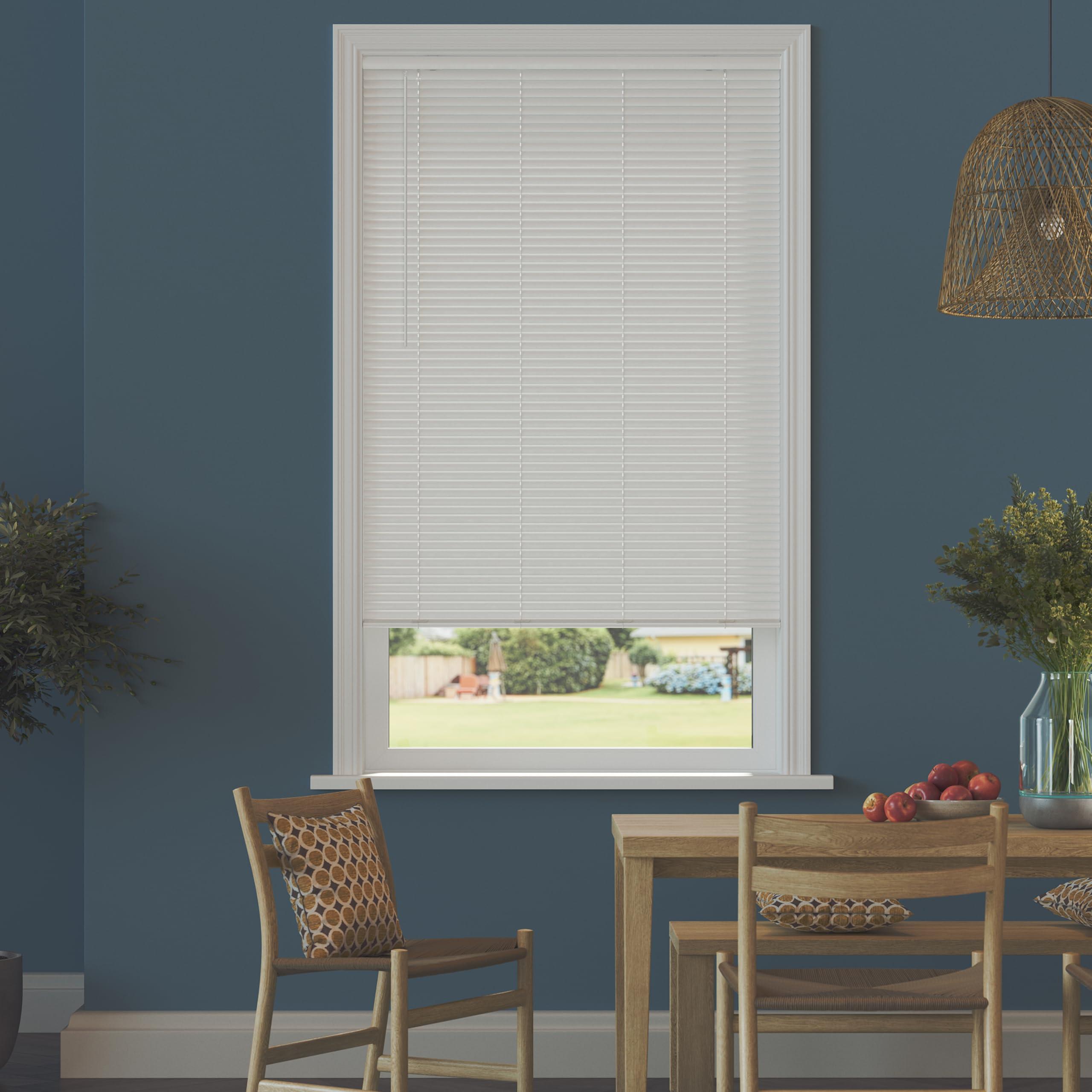 Lumino Cordless Room Darkening Mini Blinds for Indoor Windows - 67" W x 48" L - White, Over 1,400 Custom Sizes Starting at 9.97, 1" Vinyl Slats, Horizontal Window Blinds by Lumino
