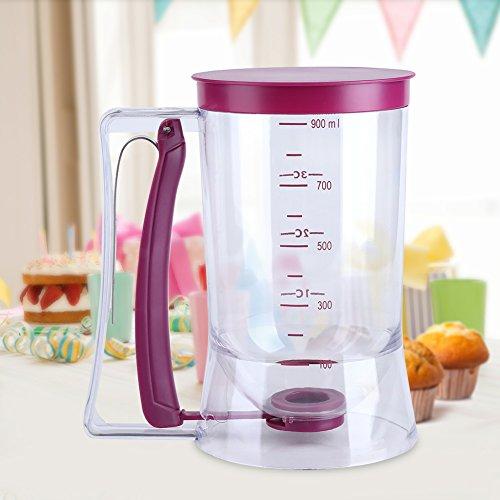 Yosoo Yosoo 900ml Batter Dispenser, Pancake Cupcake Baking Tool, for Cupcakes, Muffins, Creeps Cakes, Waffles, Pour Dough Evenly with Measuring Label