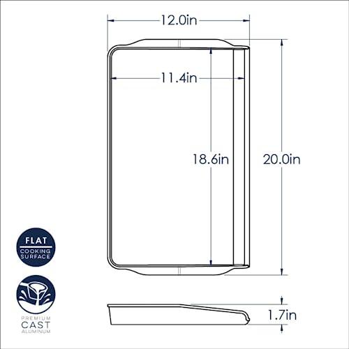 Nordic Ware Nordic Ware 2 Burner Backsplash Griddle, Nonstick