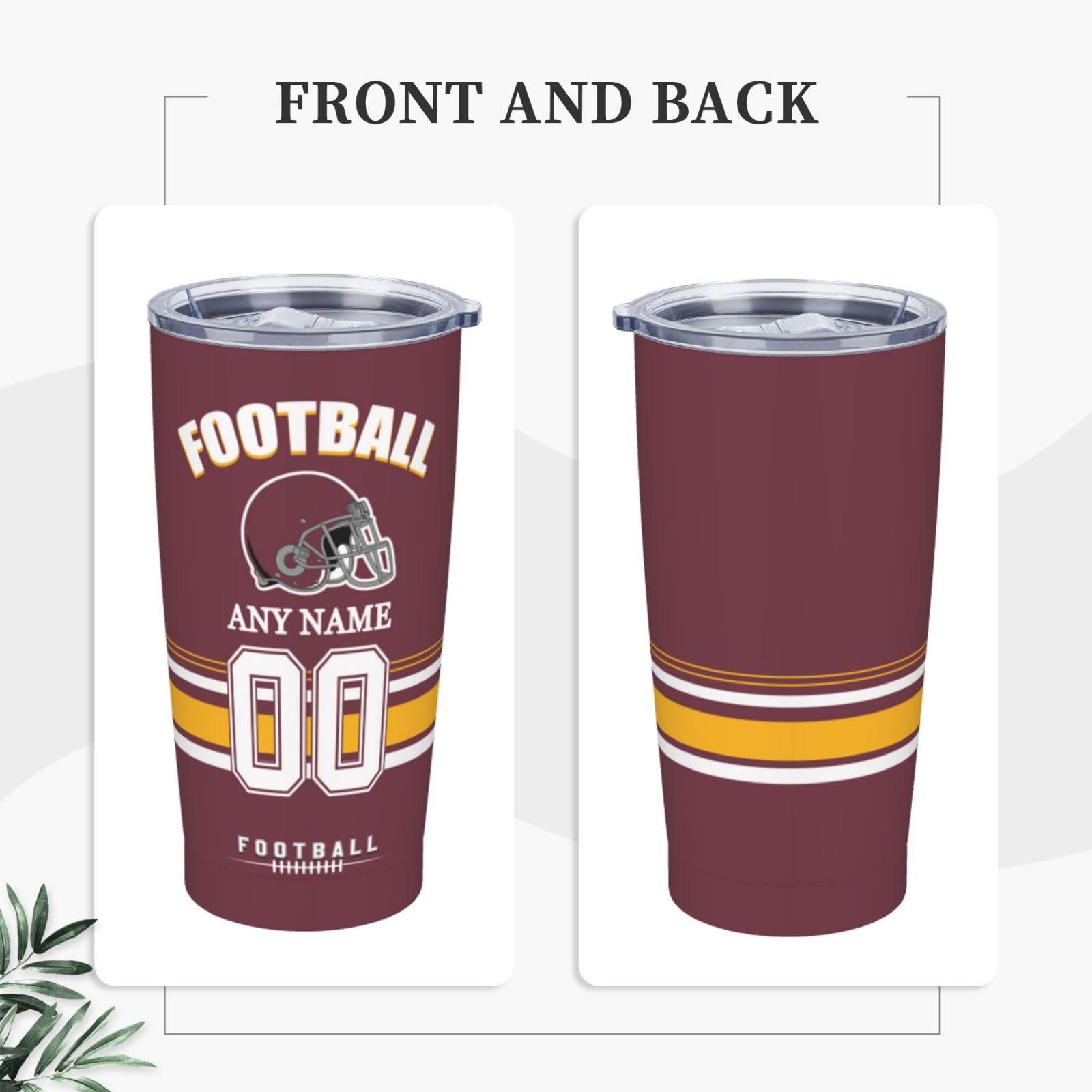 Midkepf Custom Tumbler, Personalized Name and Number Tumbler Cup, Customized Stainless Steel Travel Coffee Mug Keeps Drinks Cold and hot Gifts for Men Women Fans