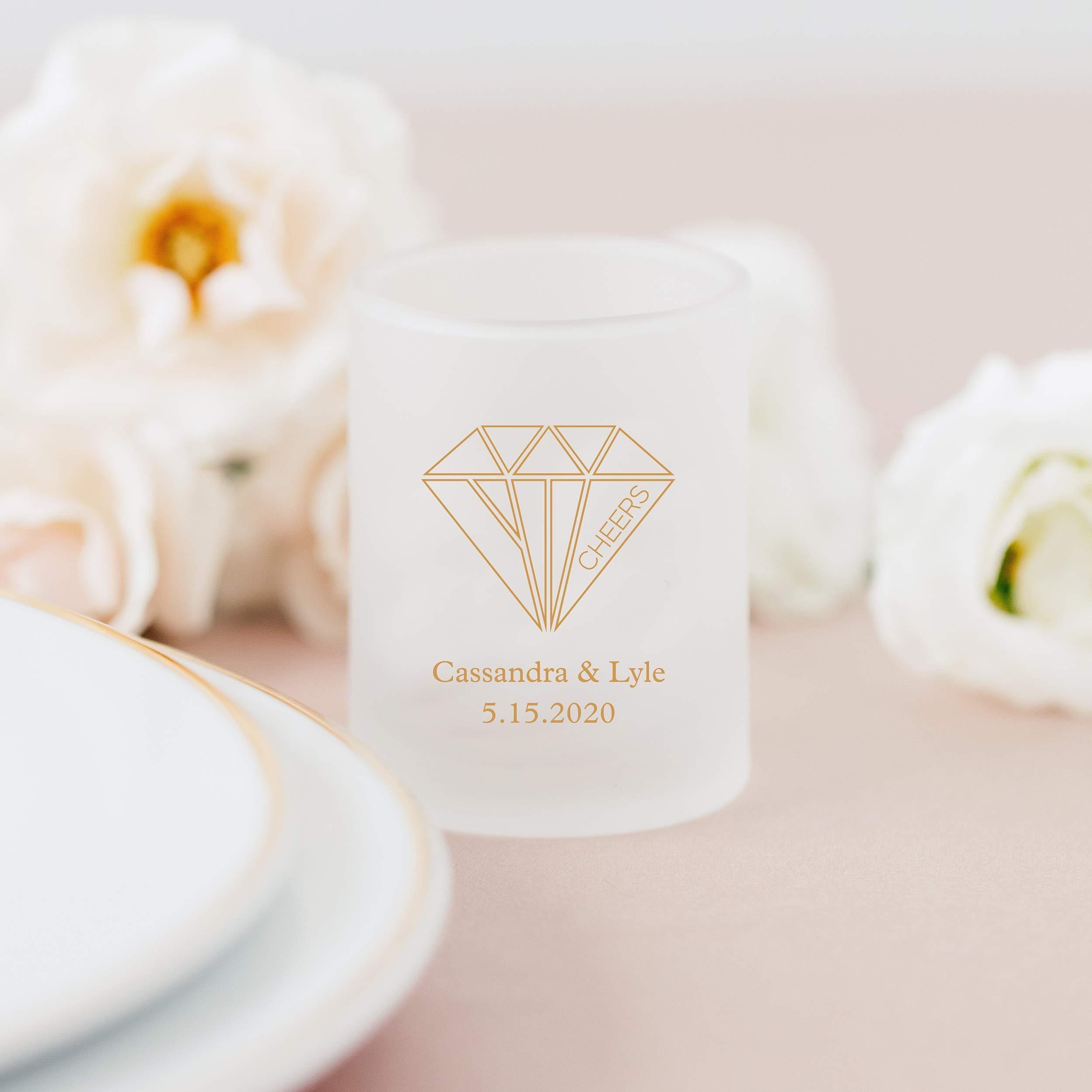 WEDDINGSTAR WEDDINGSTAR Personalized 3oz Frosted Shot Glass Customizable Full Color Print - 48 pack