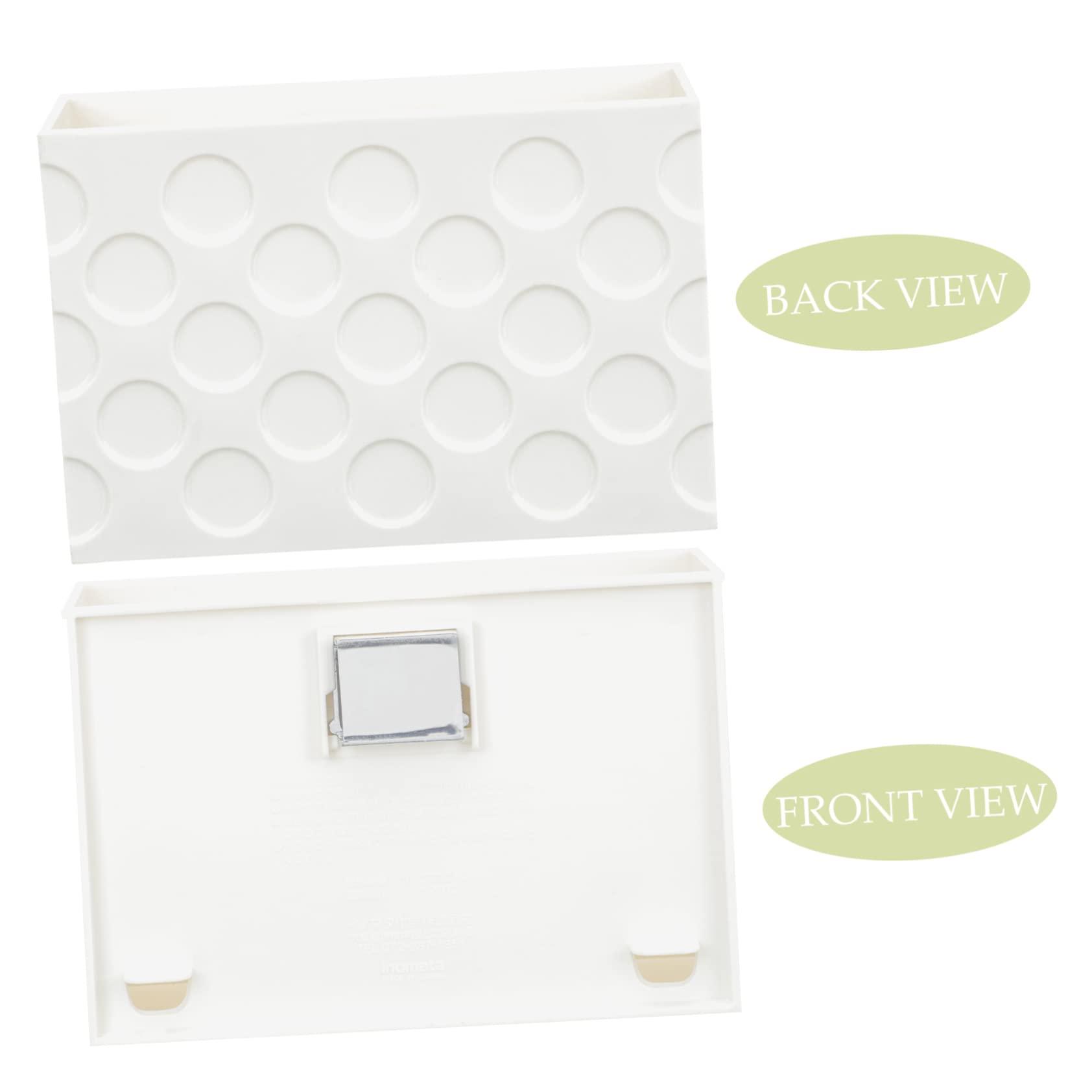 HOOTNEE HOOTNEE Box Magnetic Storage Box Organizer Can Holder Magnetic Fridge Rack Fridge Organisers Locker Fridge Storage Containers Duty Fridge Magnets Bins Holder for Fridge Pot Plastic White