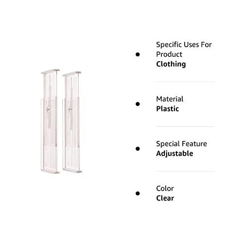 InterDesign iDesign Plastic Adjustable Deep Drawer Divider, Kitchen, Dresser, Desk, Bathroom and More, The Linus Collection Set of 2, Expandable 13.25 20.75, Clear