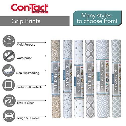 Con-Tact Brand Con-Tact Brand Grip Prints Shelf Liner, Durable and Non-Adhesive Liners, Non-Slip Drawer and Cabinet Liner, 18\" x 4\', Talisman Pale Gray, Pack of 1 Roll