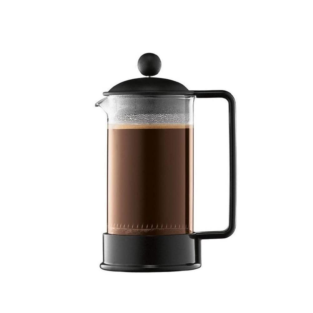 Bodum Bodum 12 oz Brazil French Press Coffee Maker, High-Heat Borosilicate Glass, Black - Made in Portugal
