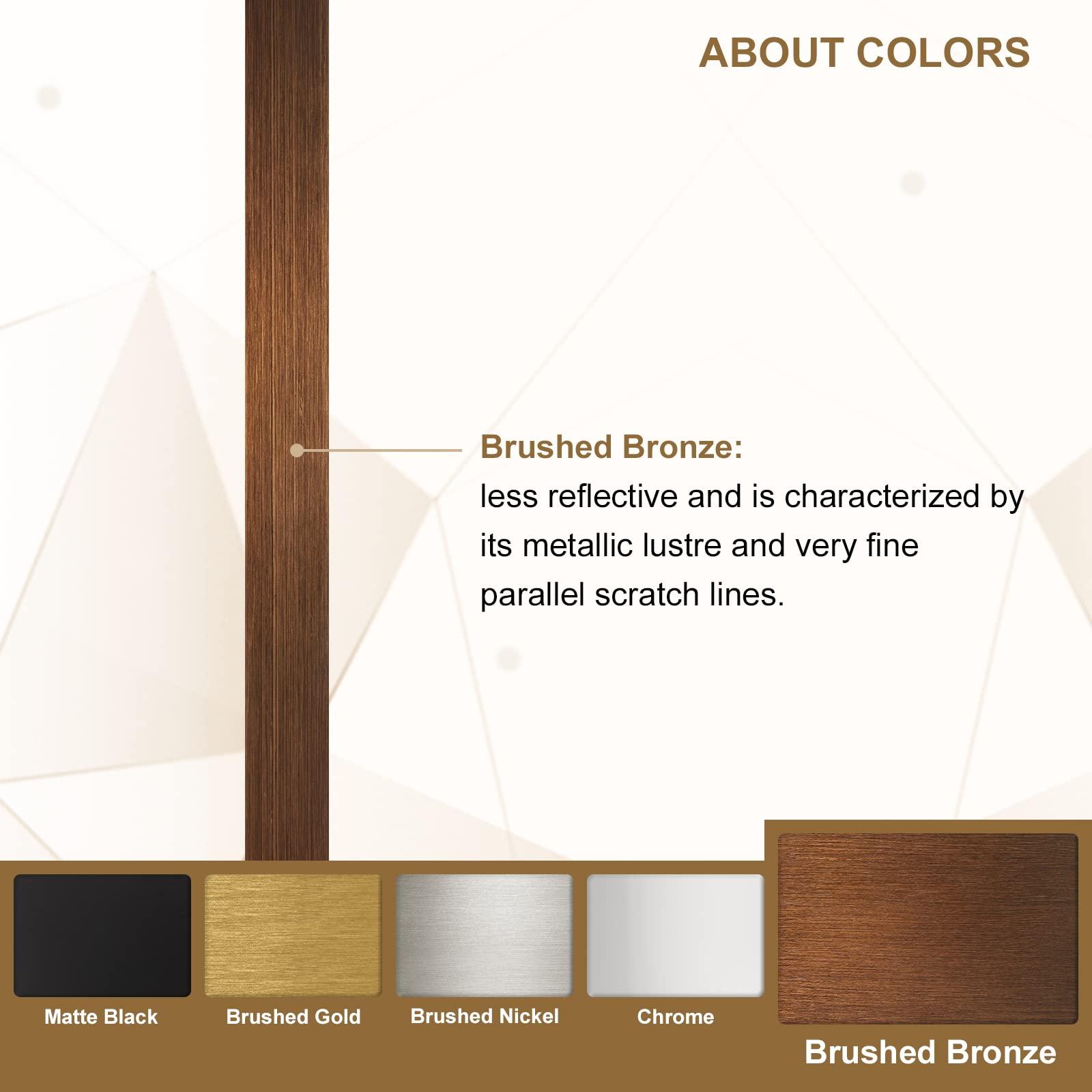 ANDY STAR ANDY STAR Wall Mirror for Bathroom, 20x28Brushed Bronze Bathroom Mirror, Rounded Rectangle Mirror in Premium Stainless Steel Metal Frame Hangs Horizontal Or Vertical