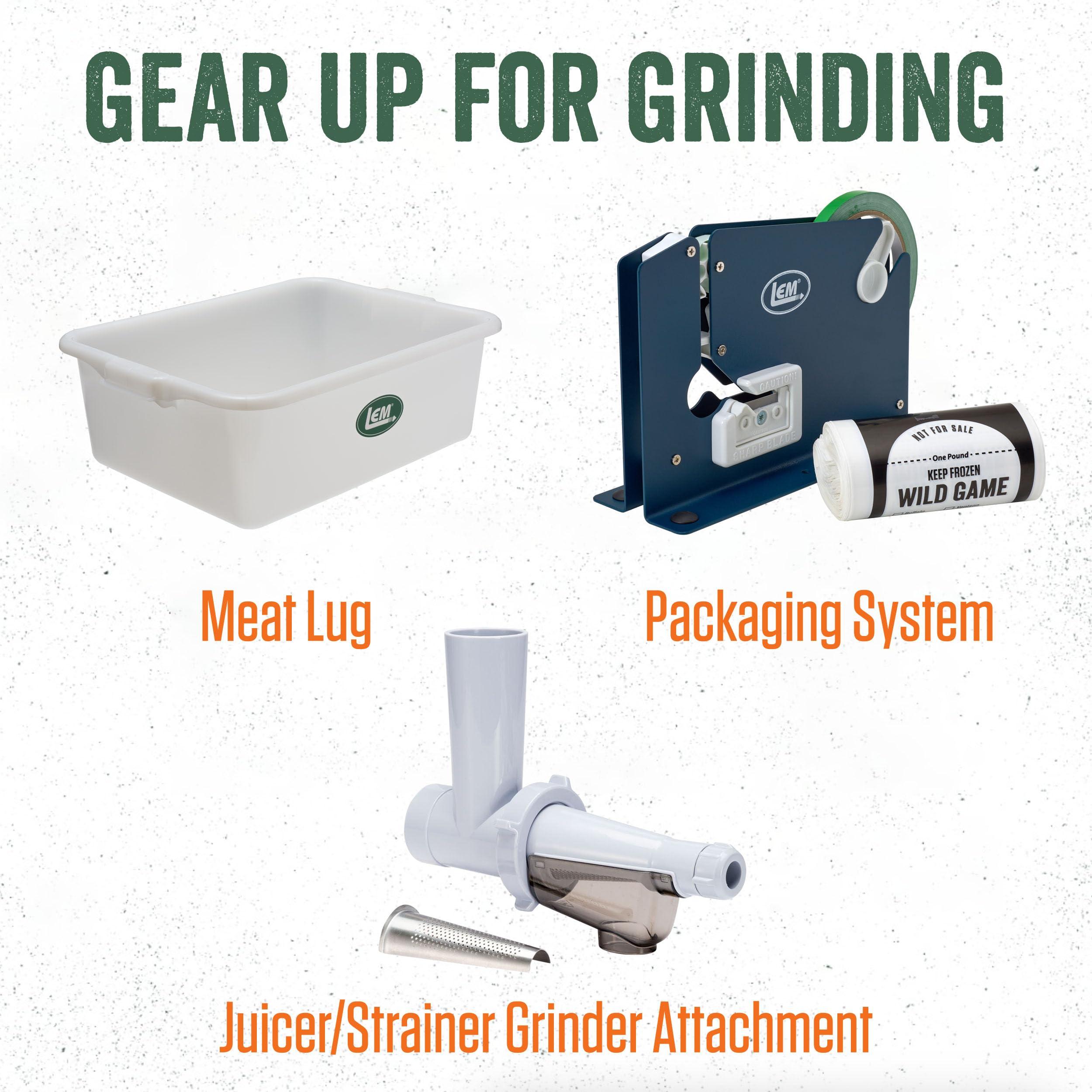 LEM LEM Products #8 Countertop Meat Grinder, 575 Watt Aluminum Electric Meat Grinder Machine, Ideal for Occasional Use,Silver