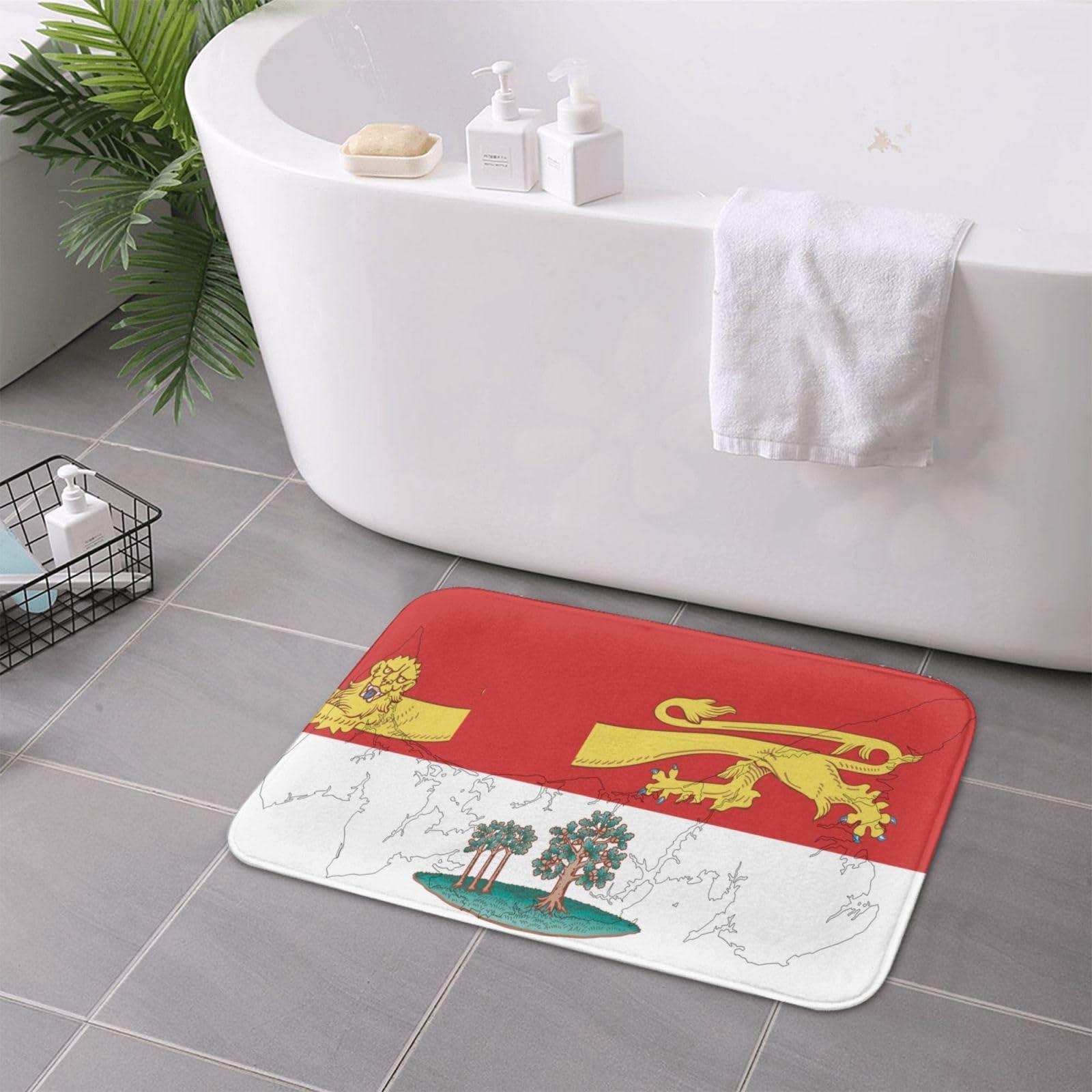 KOSPOGO KOSPOGO Flag Map of Prince Edward Island Bathroom Rugs Ultra Soft Non Slip Bath Mat Durable Kitchen Bedroom Rug 16x24 Inch Area Rug Door Mat