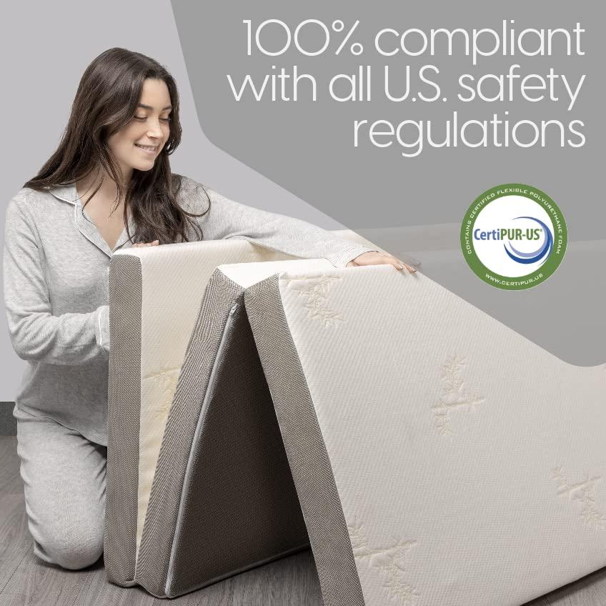 Milliard Milliard Tri Folding Mattress with Washable Cover Space Saver Single Size (75 inches x 25 inches x 4 inches)