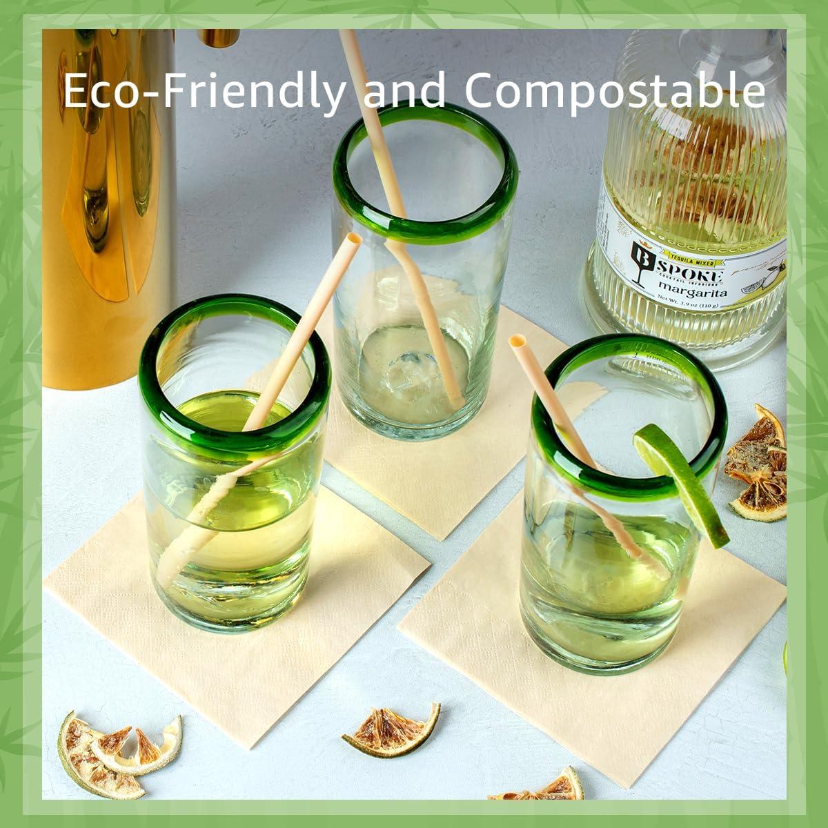 Ibambo Ibambo 6000 Pack 100% Bamboo Cocktail Napkins - 2-Ply FSC Certified Beverage Napkins | Bar Napkins for Home or Commercial Use - 4.5x4.5 Inch Folded Drink Napkins | Disposable Napkin for Serving Drinks