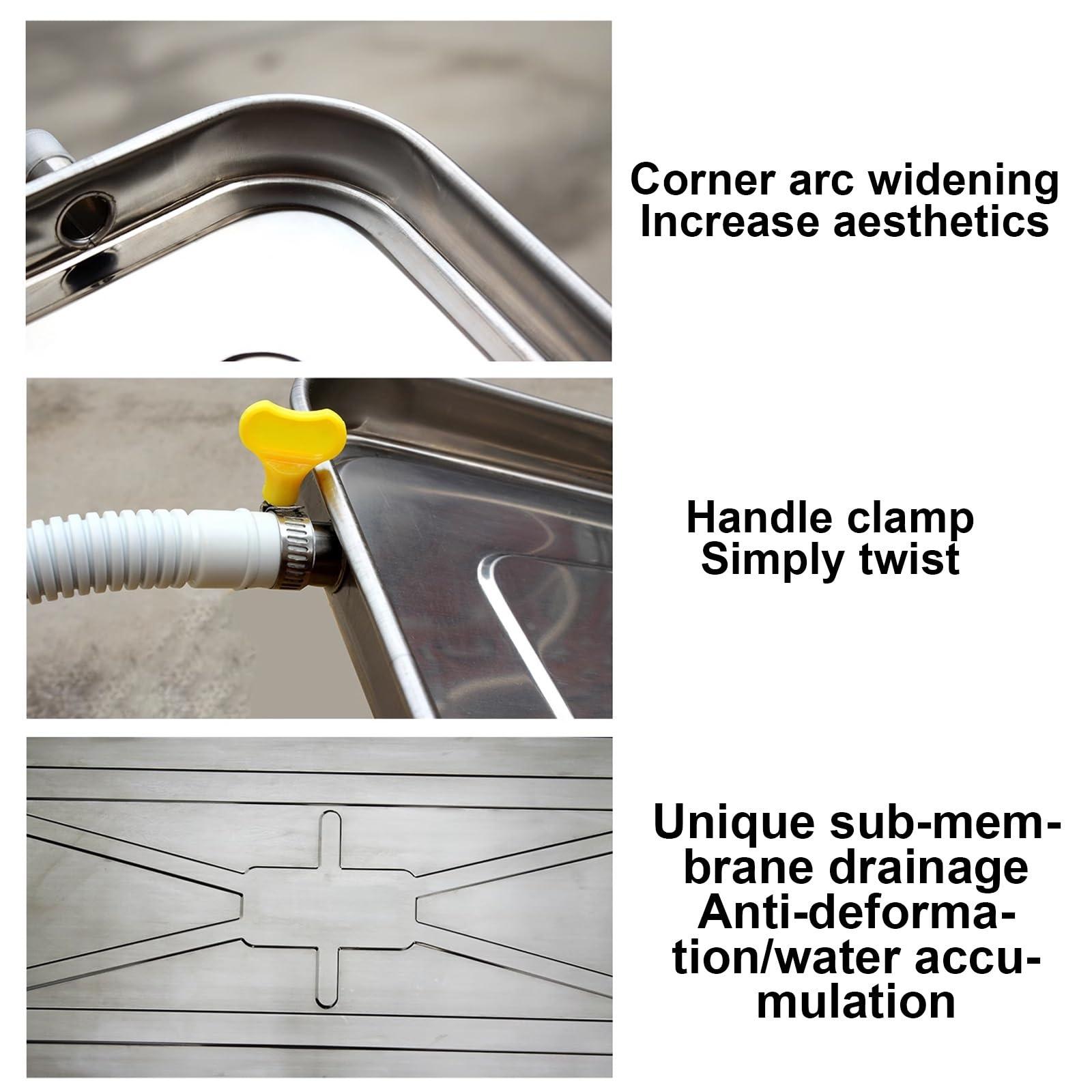 WYHBXD Air Conditioner Condensate Drain Pan, Outdoor Stainless Steel Universal Ac Drip Cushion Water Collecting Drainage Pan, for Window Ac and Mini Split Units (Color : 3P 92x44cm/36x17in)