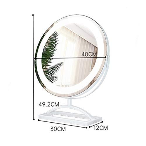 Bathroom mirror Modern and Simple Makeup Mirror with lamp Desktop LED lamp Desktop Charging Beauty Supplement Light Large Mirror Free 10 Times Mirror Gold White Black Rose Gold 3039,4049.2,5060cm