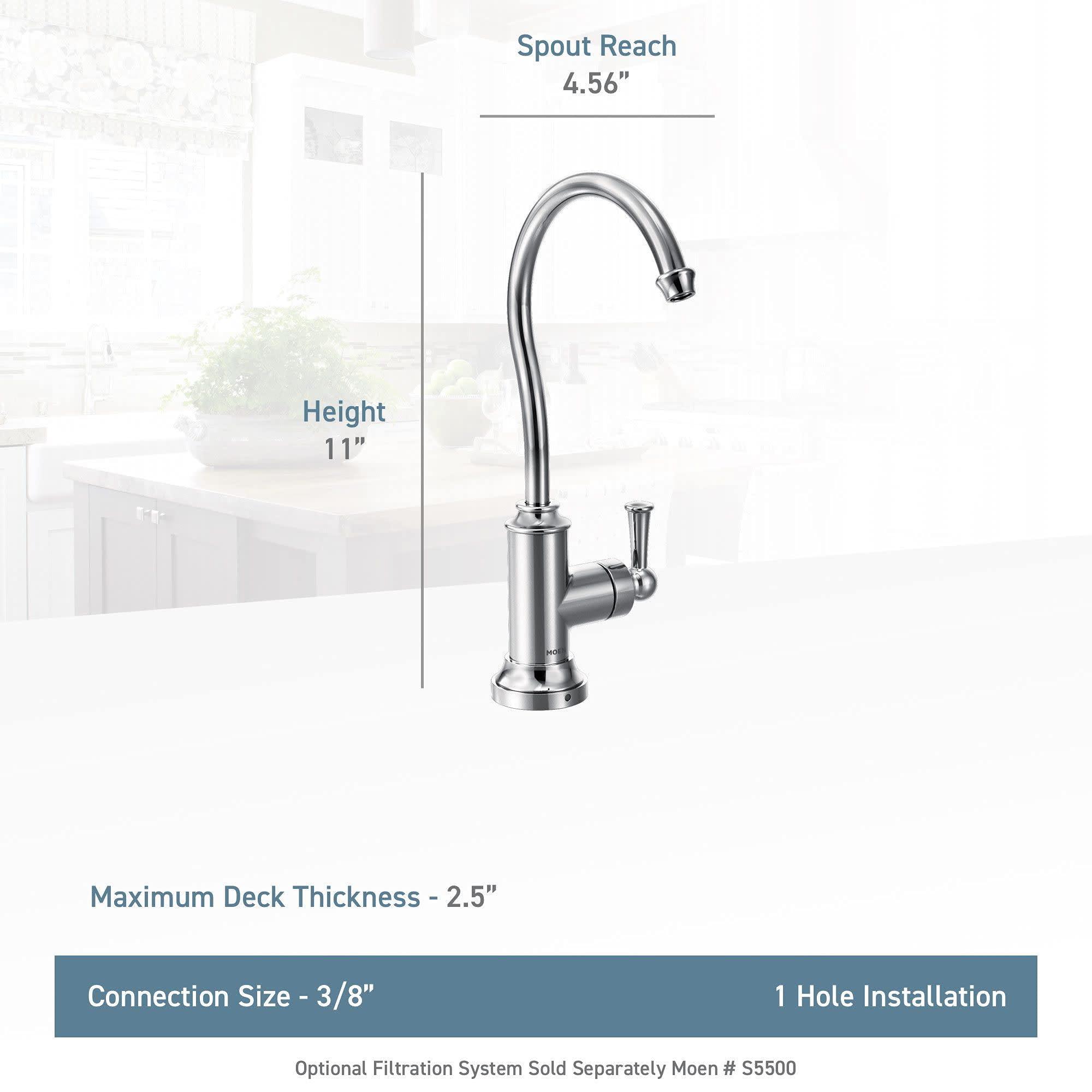 Moen Moen Oil Rubbed Bronze Sip Traditional Cold Water Kitchen Beverage Faucet with Optional Filtration System, S5510ORB