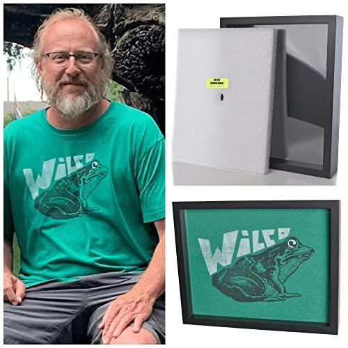 Shart Shart Original T Shirt Frame with Real Glass - Concert Event T Shirts Sports Jersey Display Case Frames, Black 11 x 14 Inches