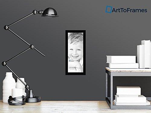 ArtToFrames ArtToFrames 8x20 Inch Black Picture Frame, This 1.25" Custom Poster Frame is Smooth Black, for Your Art or Photos - Comes with Regular Glass, WOMCF-105-048C-8x20