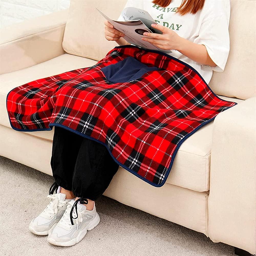 RAGGZZ RAGGZZ Heated Blanket Soft Plush Throw Electric USB Blanket Single Winter Warmer Cotton Velvet Machine Washable Waterproof for Home Sofa Travel Office Indoor and Outdoor-C
