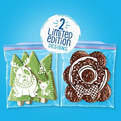 Ziploc Ziploc Gallon Food Storage Freezer Bags, Grip \'n Seal Technology for Easier Grip, Open, and Close, 38 Count, Holiday Designs