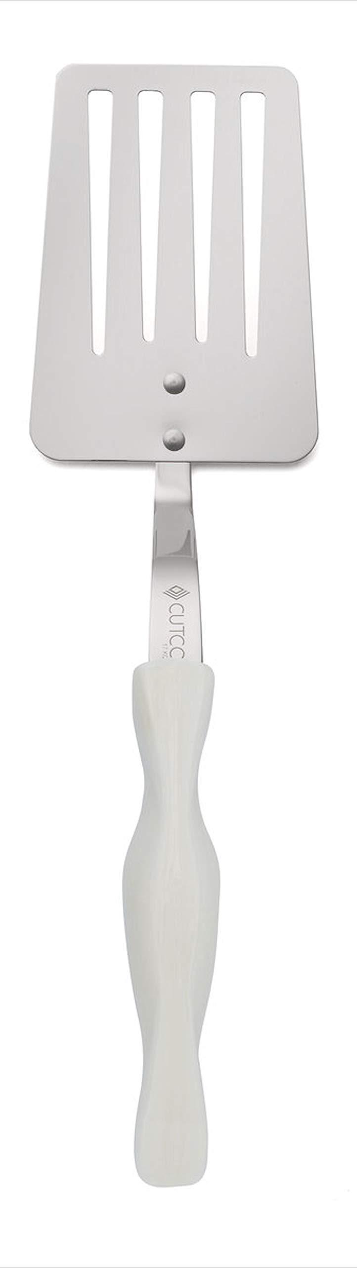 Cutco CUTCO Model 1716 Slotted Turner Spatula with Pearl Handle\"White\" in plastic bag from the factory.