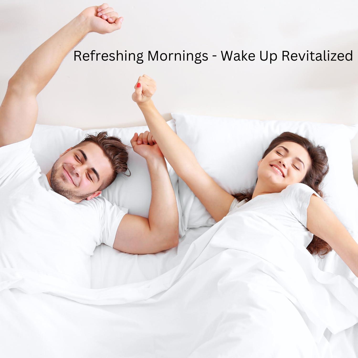 LANE LINEN LANE LINEN 100% Organic Cotton California King Sheets Set, 4-Piece Organic Cotton Long Staple Percale Weave Soft Bedding Sheets for Bed, Breathable, Fits Mattress Upto 15\" Deep - Blue Ticking Stripe