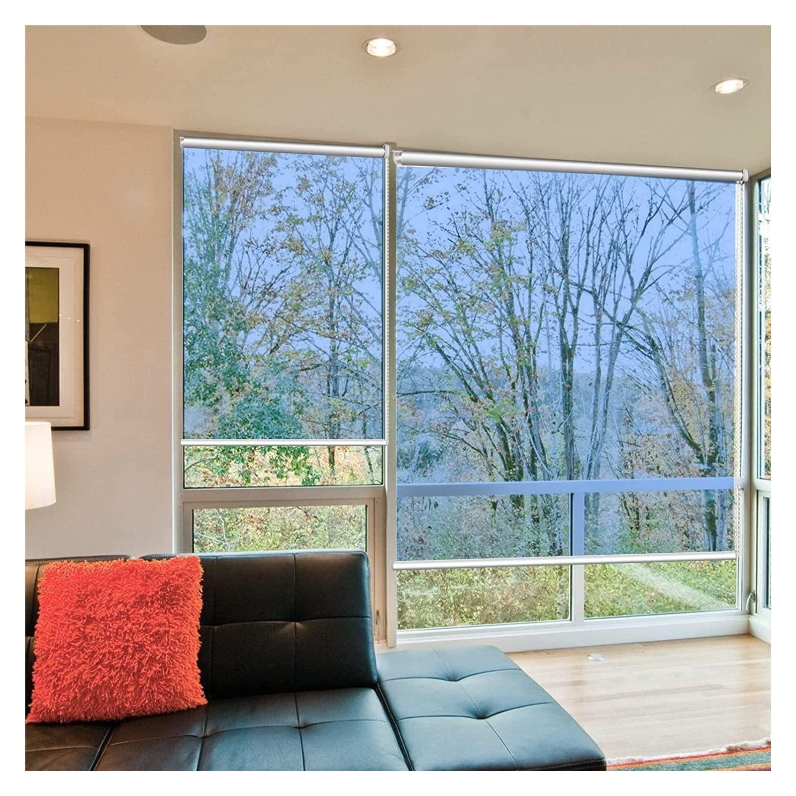 WAHHWF Reflective Window Roller Shade One Way Mirror, Sun Blocking Anti-UV Heat Reducing Roll Up Blinds for Home/Office, 33.4 37.4 41.3 45.2 49.2 53 57 61 inch Wide (Size : 115cmx260cm(45.2"x102.3"))