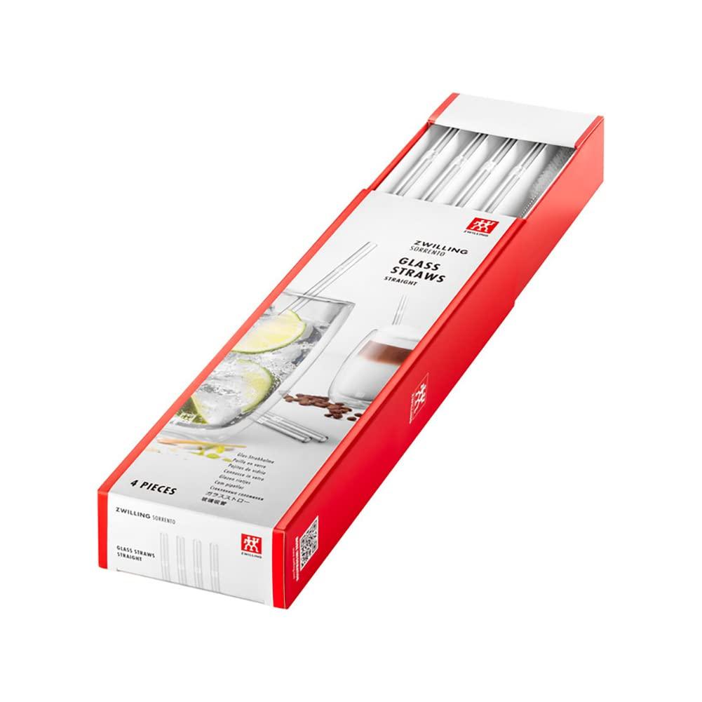 ZWILLING Zwilling 39500-600 Sorento Glass Straws, Clear, Straight, Glass, Transparent, Eco-Friendly, Reusable, Heat Resistant, Reusable, Made in Japan