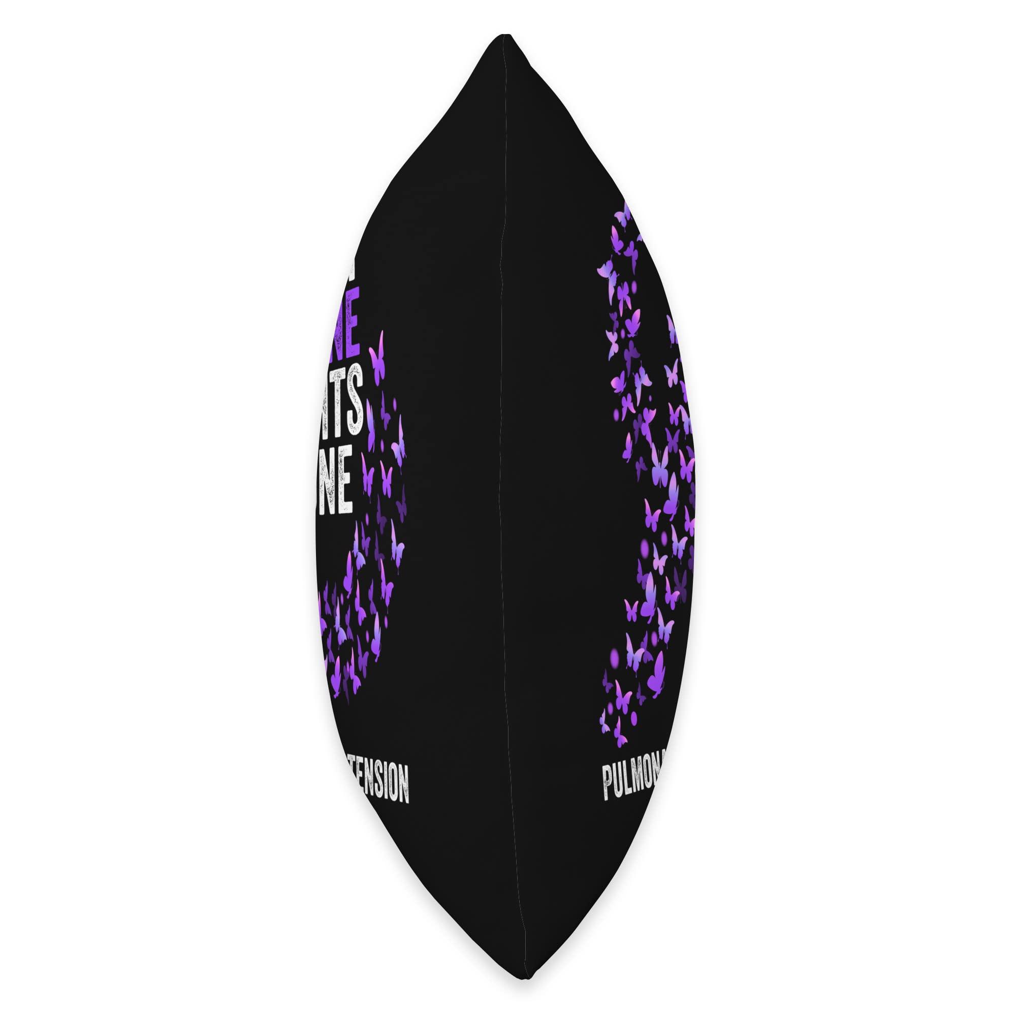 Pulmonary Arterial Hypertension Purple Ribbon Pulmonary Arterial Hypertension Purple Ribbon Pulmonary Arterial Hypertension Awareness Month Butterflies Throw Pillow, 18x18, Multicolor