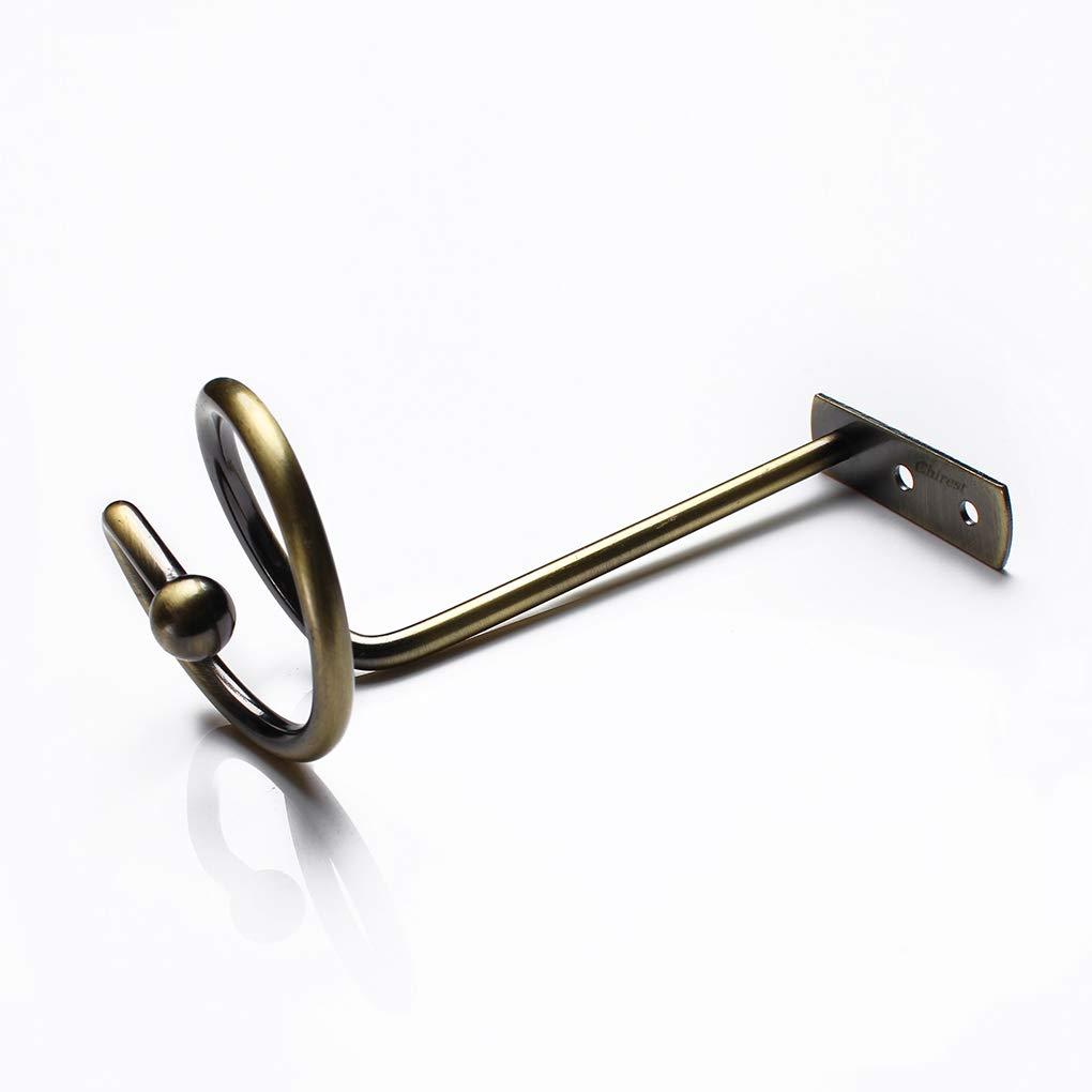 Chimei Curtain Holdbacks Pair, Metal Curtain Pole Tie Backs, Cutain Pole Tiebacks Hooks Bronze Metal, Curtain Rails and Fittings for Home Decor