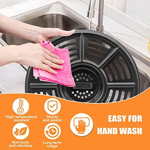 GCQ Air fryer Accessories for Ninja AF101 AF161 AF150 Air Fryer, 8.2\'\' Round Food Grade Air Fryer Grill Pan Grill Plate Crisper Plate Replacement Parts Tray Rack Compatible Ninja Foodie Pressure Cooker