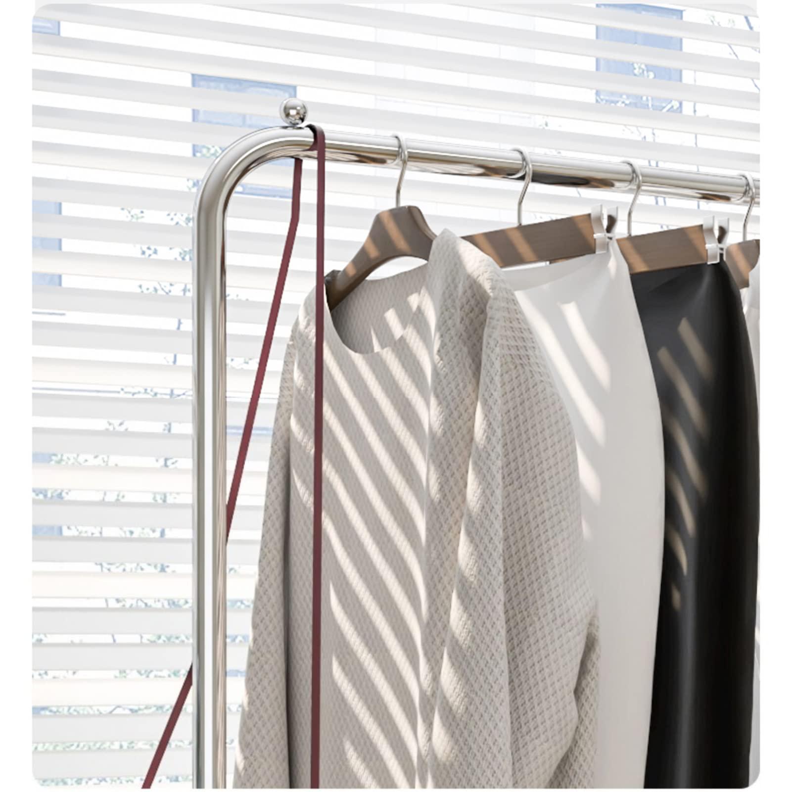 ARALEL Garment Rack Portable Rolling Clothing Racks For Hanging Clothes On Wheels, Space Saving Clothes Organizers With Storage Basket, Multi-Purpose Metal Display Rack, Bedroom Coat Ra(Size:118X40X168CM )