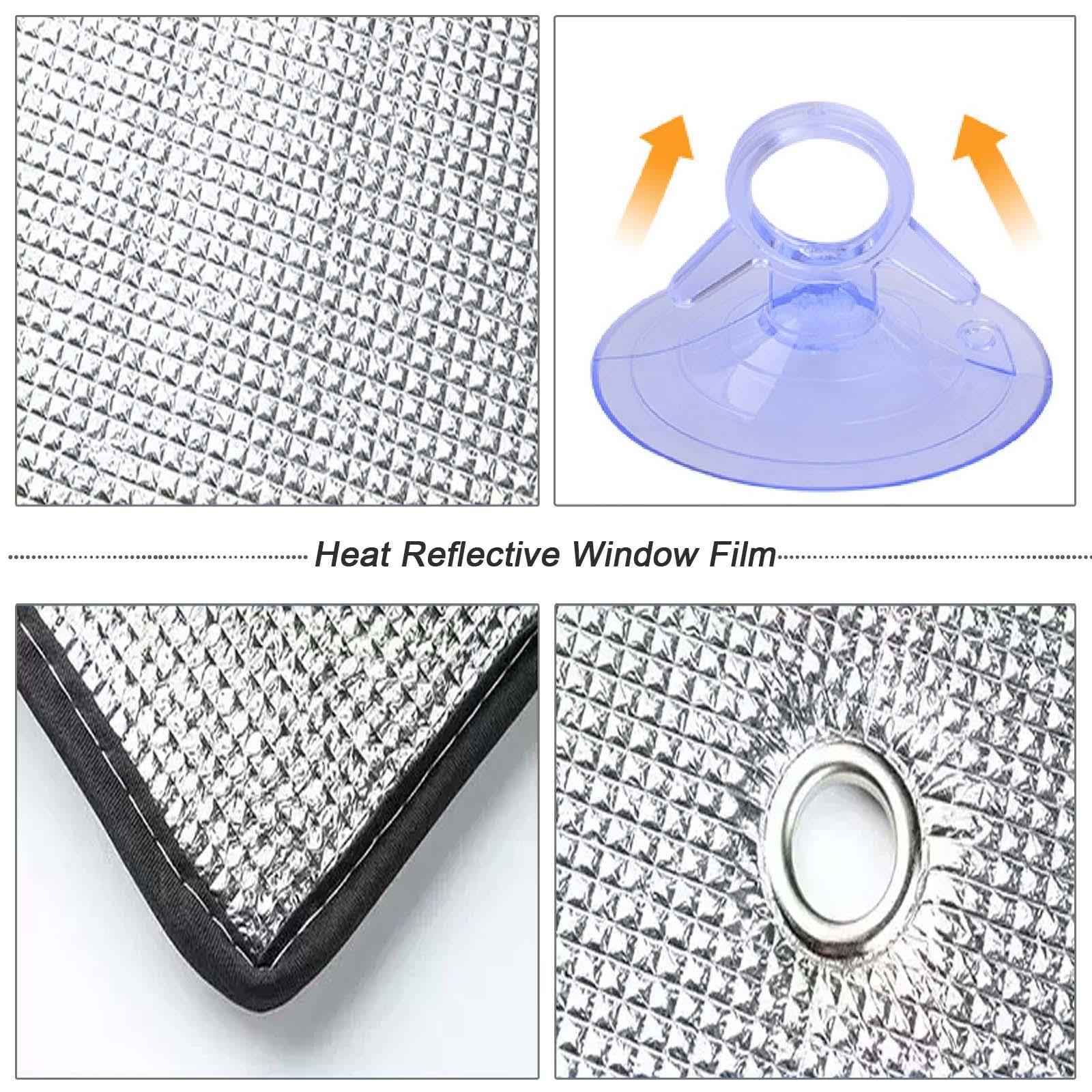 Widppsopt Aluminum Foil Blackout Window Film,8mm Heat Reflective Window Glass Film,Glare Day and Night Window Film,Glass Window Sticker,Privacy Thermal Insulation Shield,WxH-145x220cm/57\'\'x87\'\'