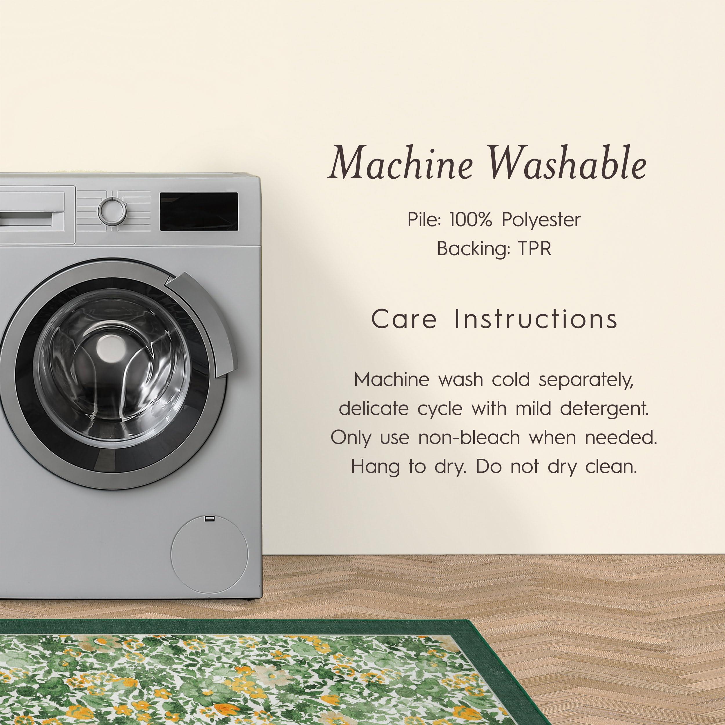 Laura Ashley Laura Ashley Green Lovestone Floral Machine Washable & Slip Resistant 26\" x 60\" Runner Rug